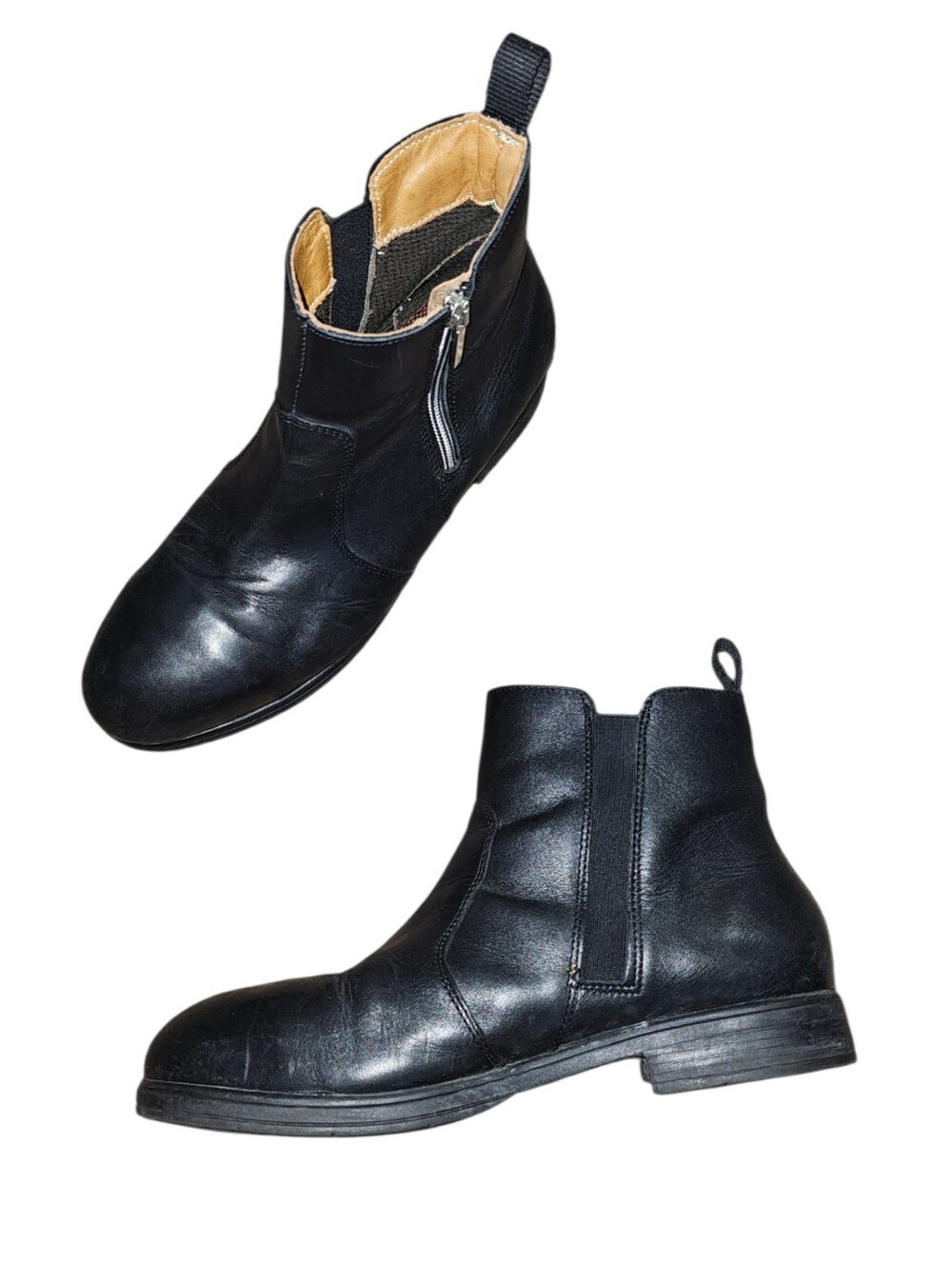 Xena Steel Toe Work Wear Black Leather Ankle Booties Size 10.5 - Picture 2 of 7